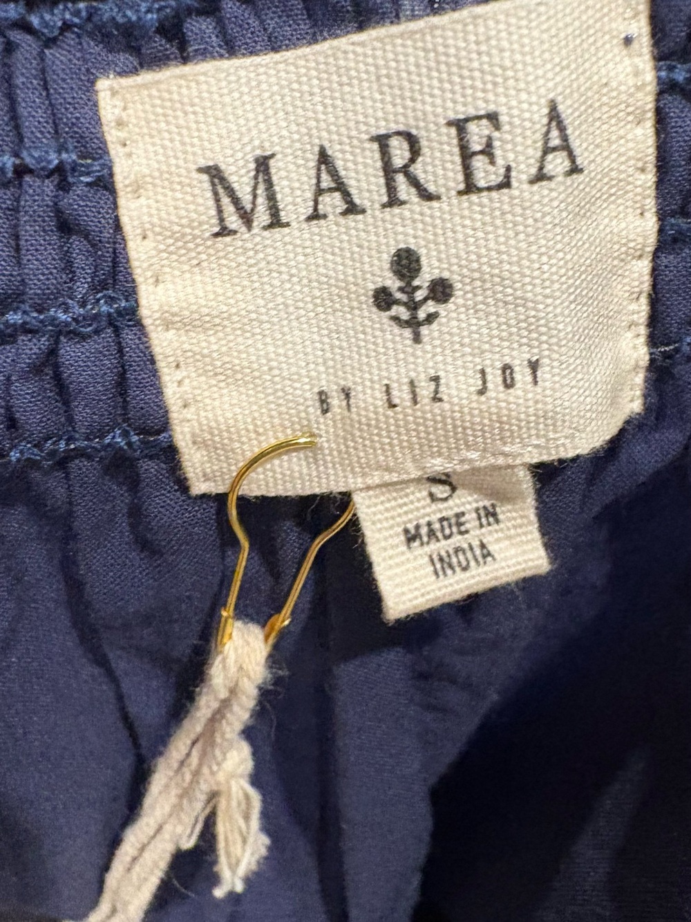 Marea by Liz Joy - Cecelia Top. Short Sleeve. NWT NEW. Navy. Cotton - Picture 8 of 12